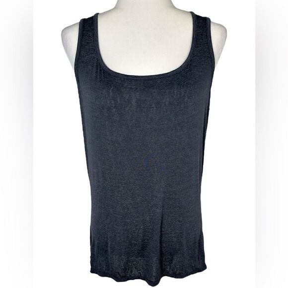Amari Active Women’s Dark Heather Grey Scoop Neck Lightweight Tank Top - Picture 1 of 6